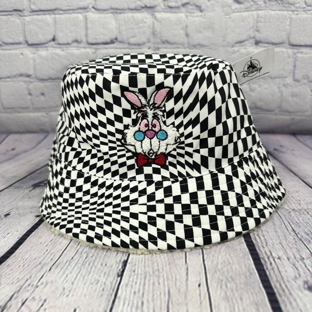Disney Parks Alice in Wonderland White Rabbit Bucket Hat for Adults NWT